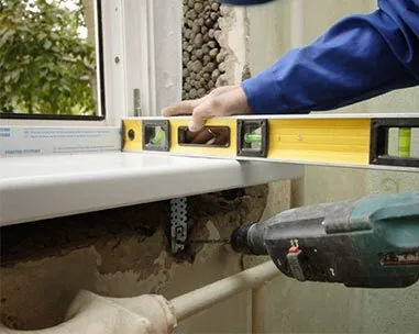 Installation of window sills